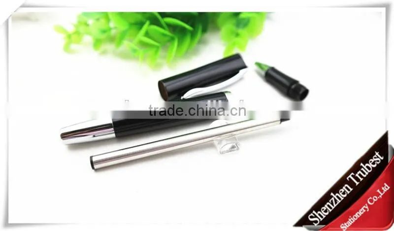 Silver clip metal pen , Promotional metal ball pen silver black