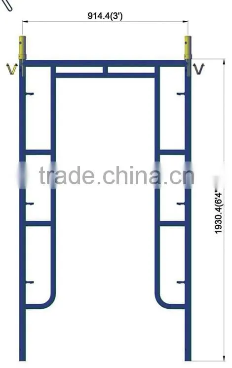 Standard Galvanized Scaffolding steel mason frame ledger