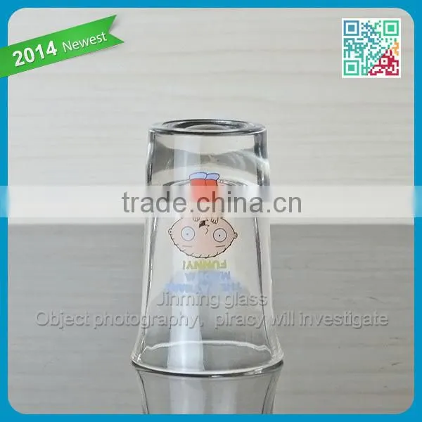 Hot sale thick bottom tumber whiskey shot glass used in christamas party christamas whiskey glass wholesale
