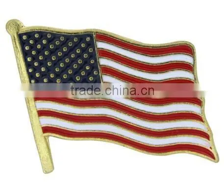 Factory Directly Cheap Price Custom cross Flag Shape Metal Pin Badge with Your Own Design