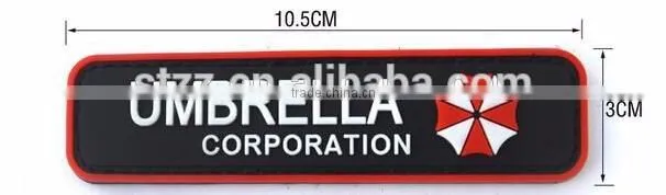4.1" Umbrella Corporation Resident Evil TEAM TACTICAL BIOHAZARD MOVIE TV PVC RUBBER PATCH BADGE