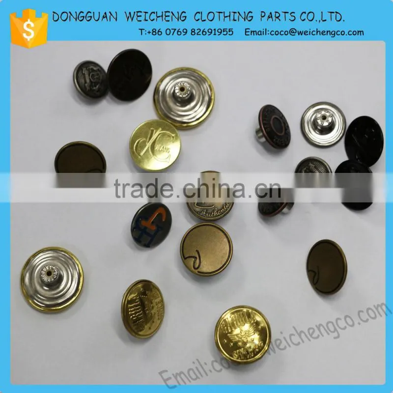 wholesale metal button for garment/High quality newest garment accessories button for jeans