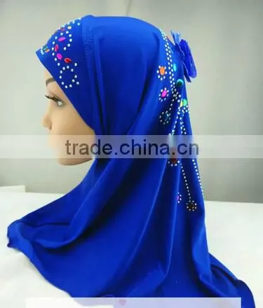 H177 small girl hijab with flower on back,new style scarf hijab