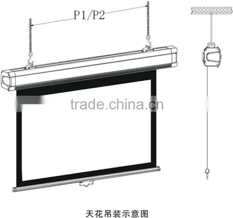Overhead Manual projector screen/Manual self-lock projector screen