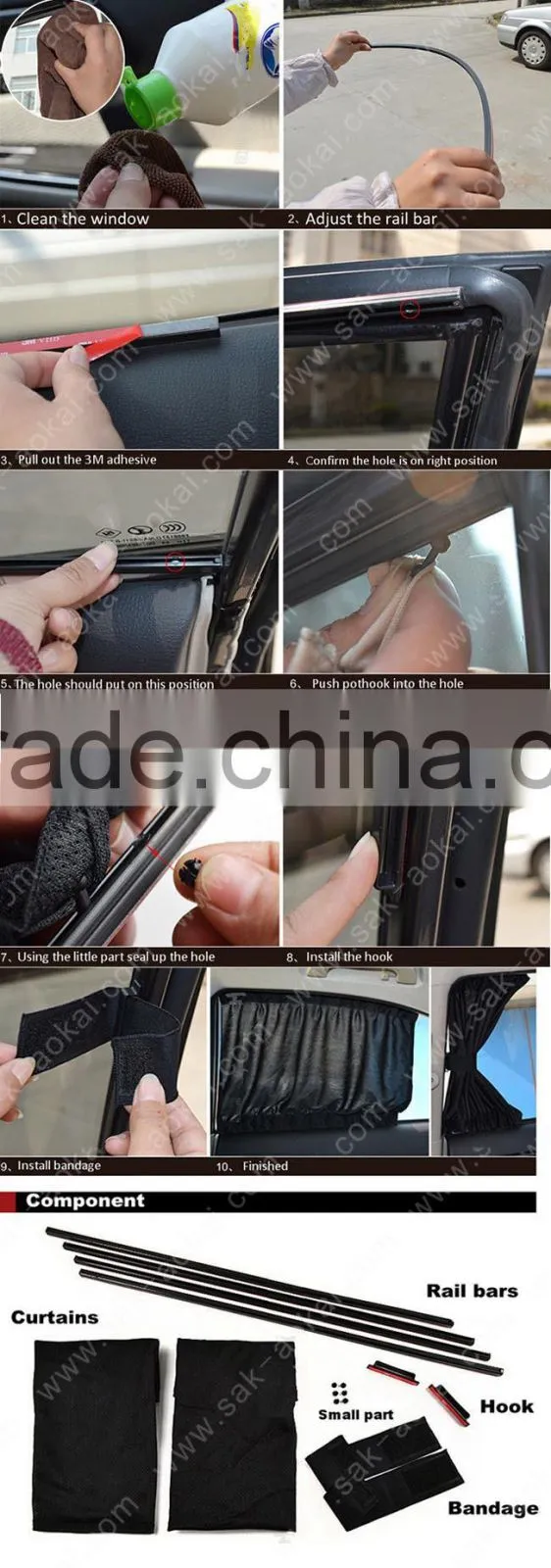High quality 50cm polyester Vip Car Curtain