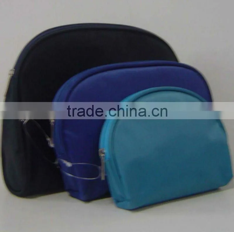 New Zipper microfiber Travel Ladies three-piece Cosmetic Bag set