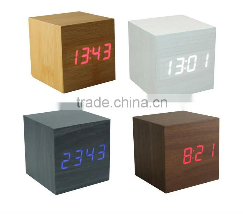 2014 newest LED digital wood clock S714 meet CE and Rohs best for gift