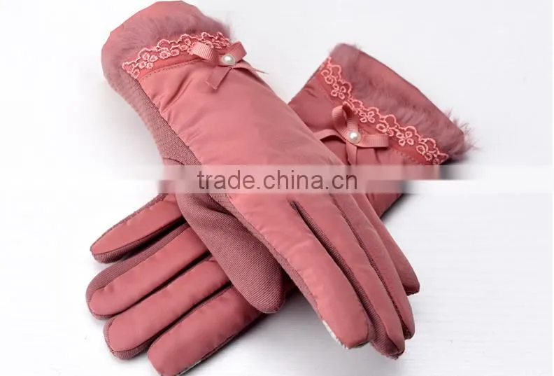 New Arrival Ladies's Ribbon Touch Screen Gloves With Multi Colors