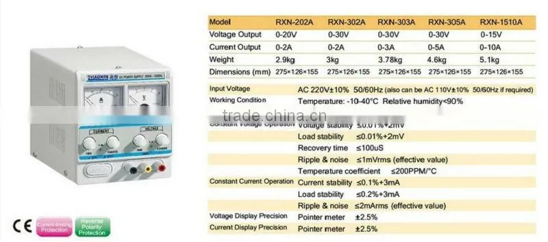 Wholesale Power Supplies RXN-1510A Linear DC Power Supply 0-15V Outpur Voltage, 0-10A Output Current factory products
