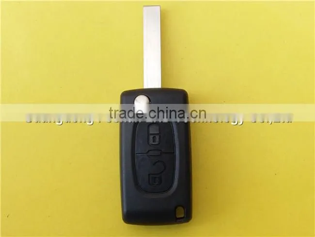 2 button flip folding remote car key shell for Peugeot 407 CE0523