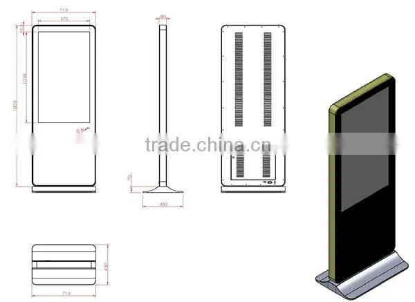 build in vga and vesa hole indoor advertising digital signs