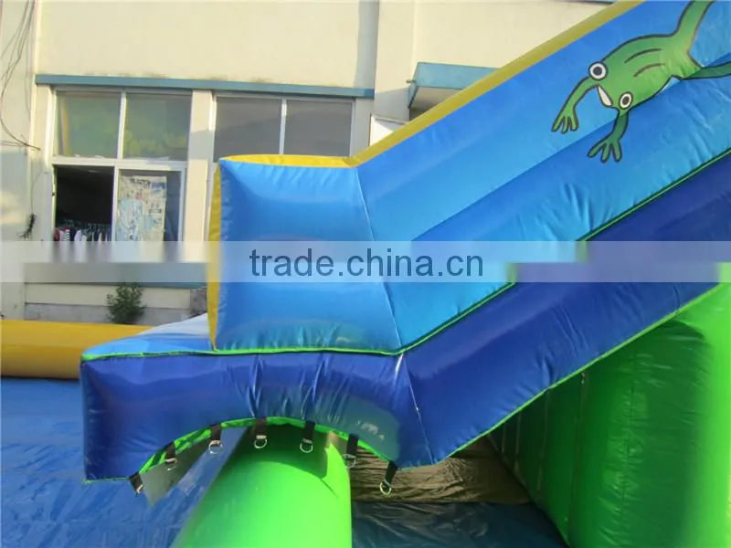 Lanqu water double lane frog inflatable slide for lake