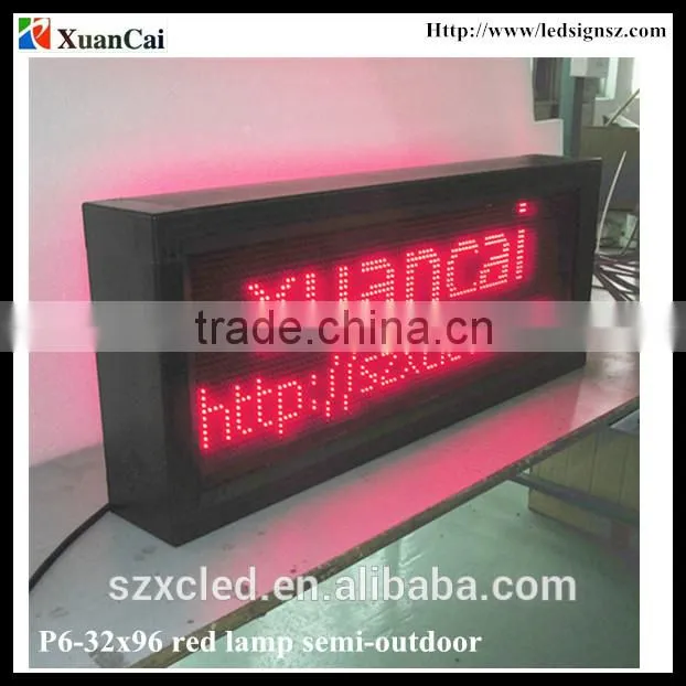 P6-32*96Red lamp semi-outdoor message and temperature display led