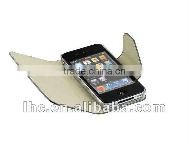 fashion design leather for iphone4 cover with deautiful appearance