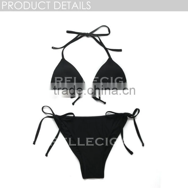 RELLECIGA 2016 Rellicious Collection - Black Push-up Triangle Top Swimwear with Adjustable Halter Strap & Brazilian Cut Scr
