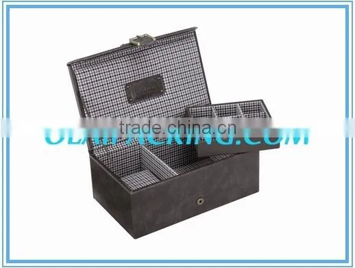 2015 Hotselling Grey Leather Watch Cufflink Storage Holder