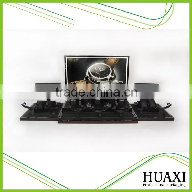 Black High Glossy Lacquered Small Wooden Watch Stand