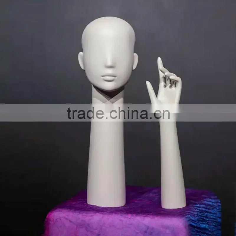 Wholesale Custom Paster Fiberglass Wooden Mannequin Head CK K