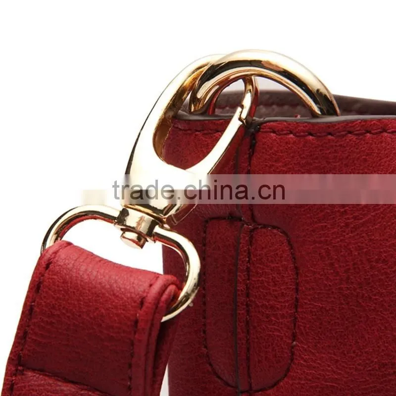 Dongguan factory fashion ladies handbag wholesale leather set handbag