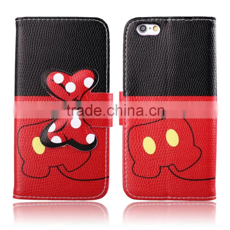 Patent Design Bowknot Button Wallet Leather Case For iPhone 5/5s