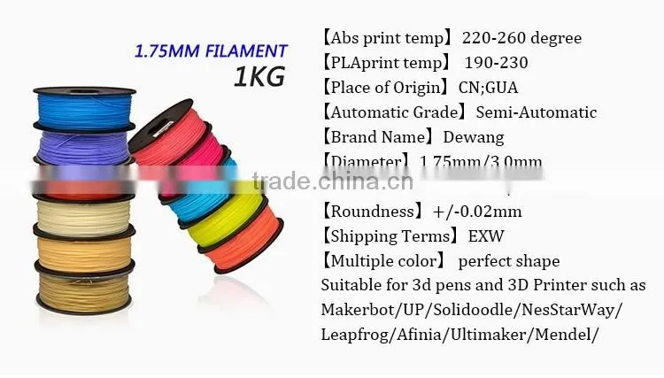 1.75mm Plastic 3d Filament for DIY 3D Drawing Pen
