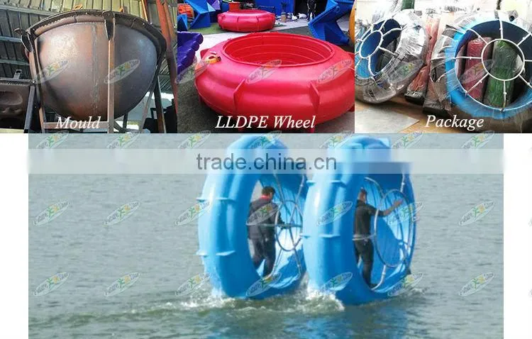 Exciting rolling water game with water bike