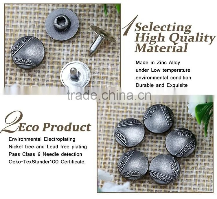 Garment Accessories Alloy Jeans Rivets Pants Rivet for Causal Clothing