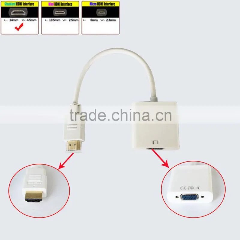 New HDMI Male to VGA female With Audio HD Video Cable Converter Adapter 1080P
