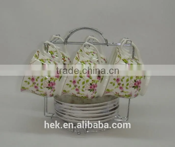 hot selling elegant colored cup and saucer