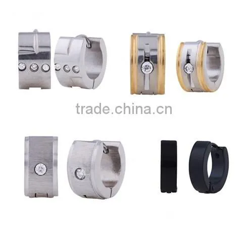 Cheap wholesale Gold plated Stainless steel stud earrings Huggie Hoop Stud Earring