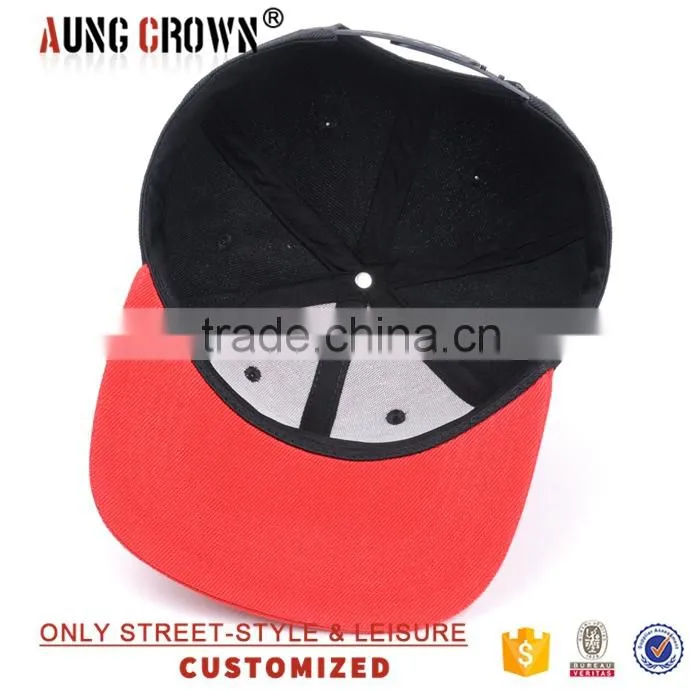 custom design flat brim cap/cool flat cap/3d embroidery flat cap