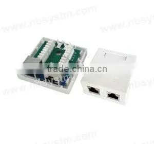 2 ports Surface Box STP Cat6 2xRJ45 PCB jack