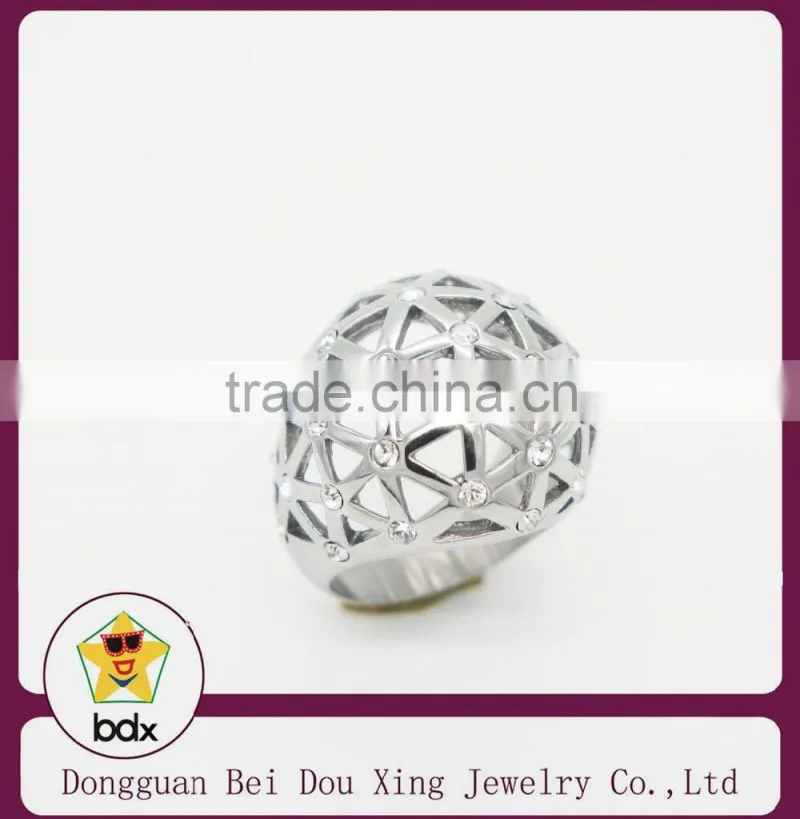 Hollow ball high quality Specials silver plated jewelry fashion cute women classic zircon crystal ring