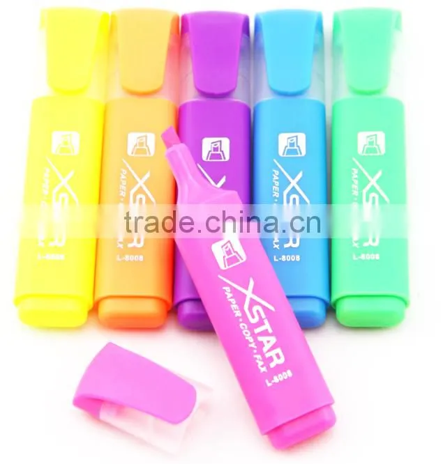 normal size multi-color flat barrel highlighter pen