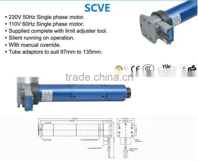 Tubular motor/92mm tubualr motor for roller shutter/CE 92mm tubular motor/tubular motor 92mm manual