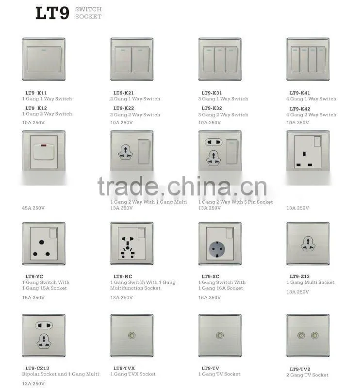 high quality good price 6 gang wall switch