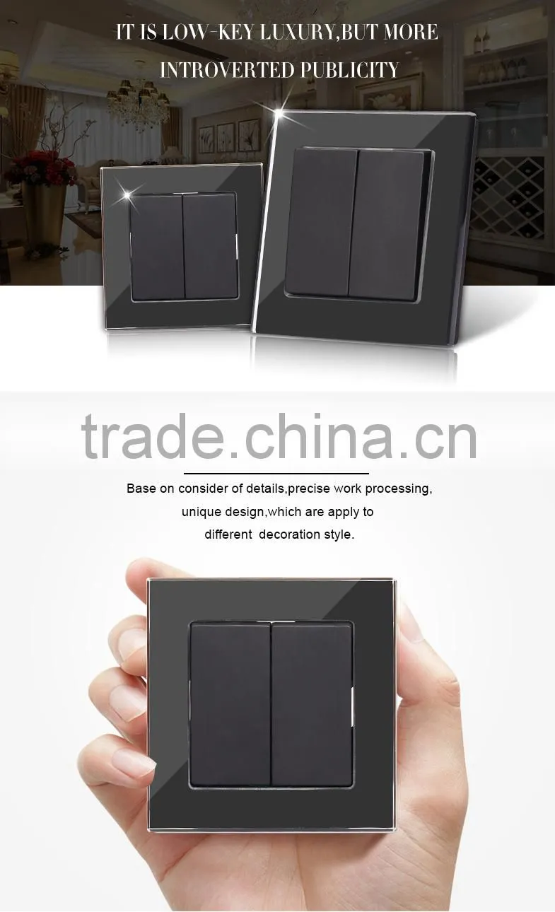 European standard 2 gang 1 way or 2 way electrical lighting switch