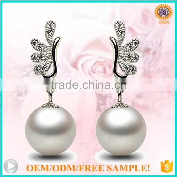 custom S925 silver peacock south sea shell pearl earring