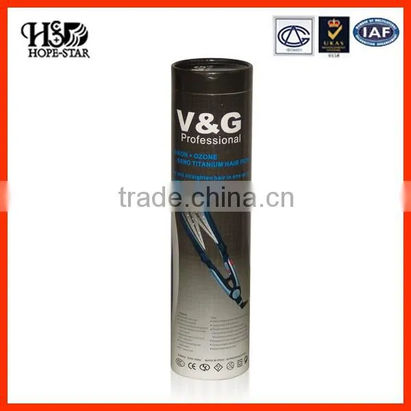 Wholesale black tube box custom made paper packaging stamping logo round candle box