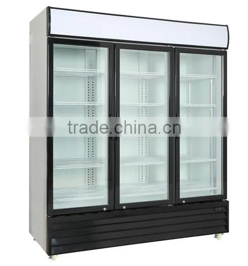 600L compressor Double Hinged Door Refrigeration Showcase