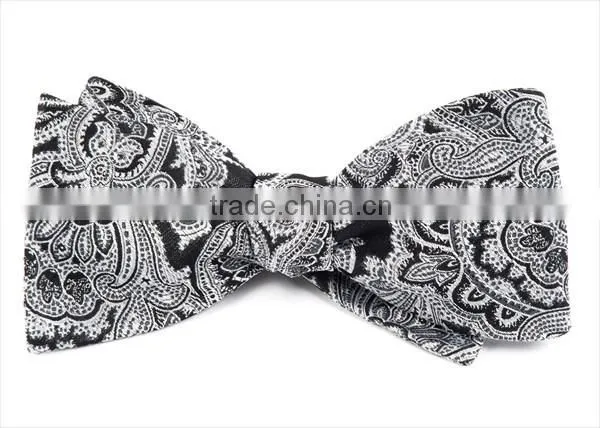 2016 latest hot sale orange white polka dot linen man bow tie for boys