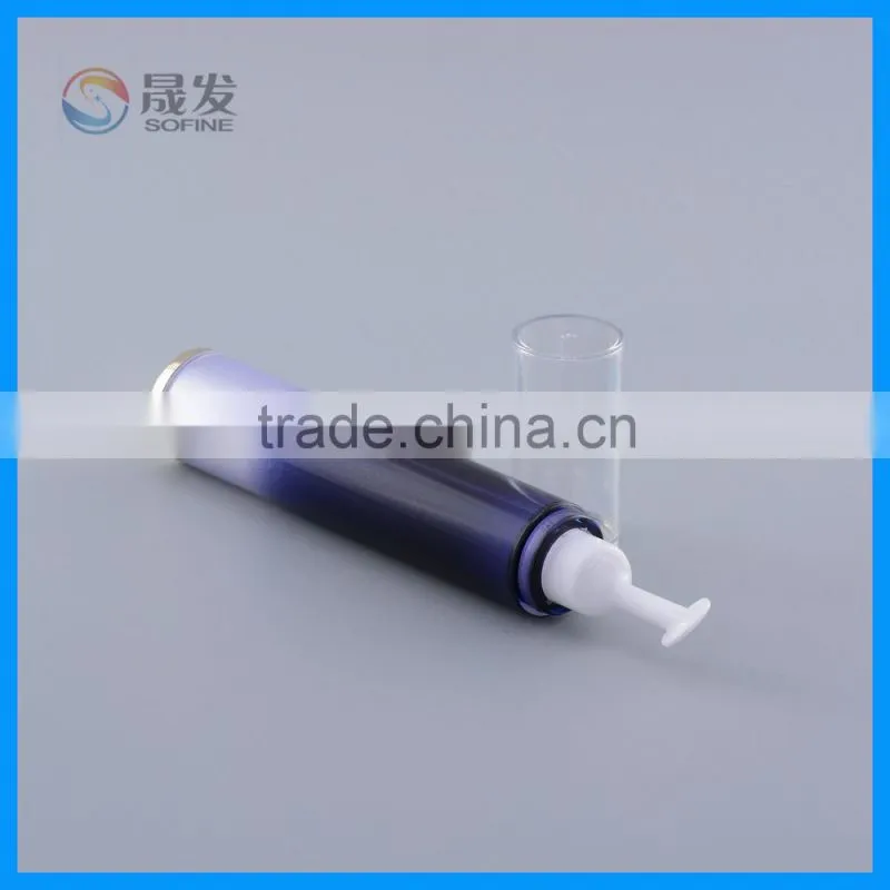 Plastic eye cream bottle with pump