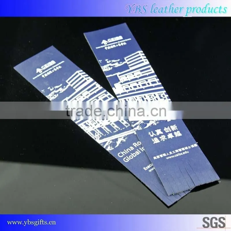 Whole-selling Customized Colorful Printing PU Leather Bookmark with Edging