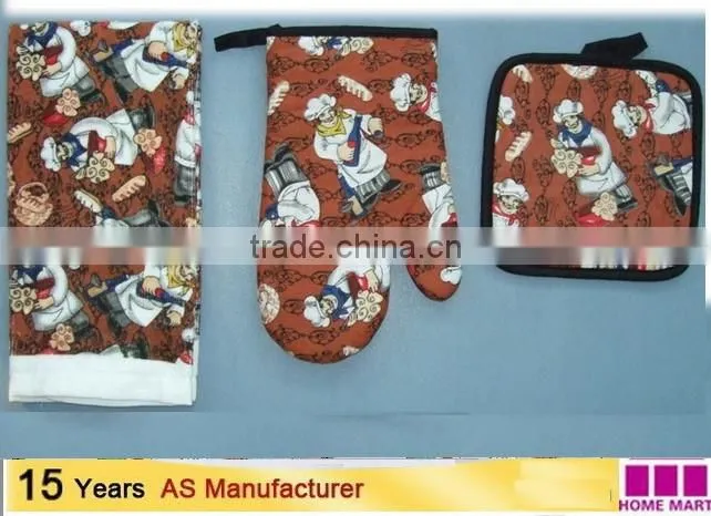 softtextile home textiles silk screen pigment print kitchen set kitchen textiles china supplier