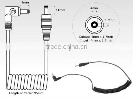 DC Power Extension Cable with 5.5x2.5mm male to female jack connector