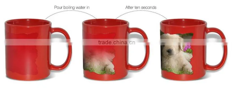 Wholesale full color changing ceramic promotional custom heat changing mugs