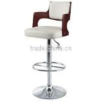 Black Leather Modern Wood Bar Chair for Home Use