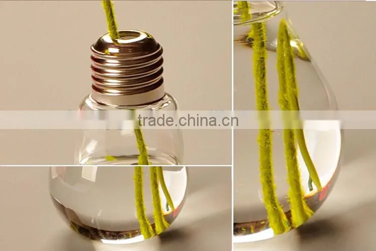 lamp bulb shape glass vases for home decoration