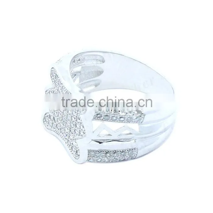 925 sterling silver men ring with zircon pave setting