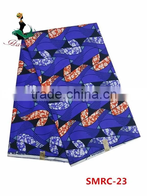 African Angelina fabrics Ankara real wax print fabric SMRC-21 african wax print fabric for wholesale